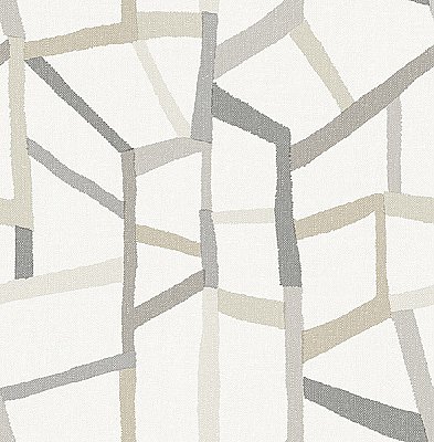 Tate Grey Geometric Linen Wallpaper
