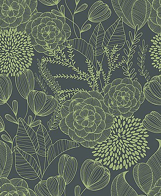 Alannah Green Botanical Wallpaper