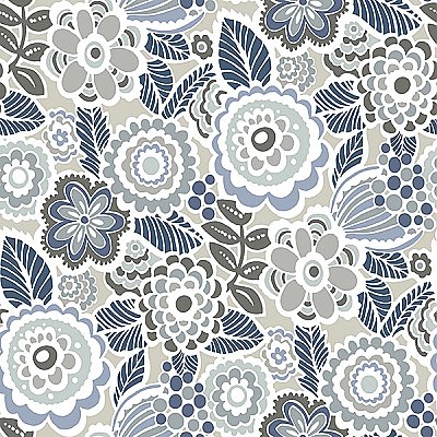 Lucy Grey Floral Wallpaper
