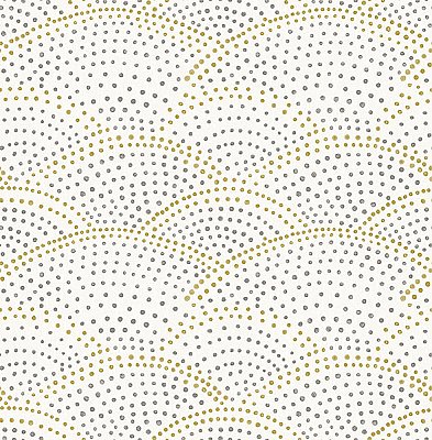 Bennett Grey Dotted Scallop Wallpaper