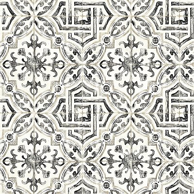 Sonoma Charcoal Spanish Tile Wallpaper