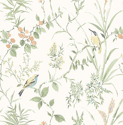 Imperial Garden Sage Botanical Wallpaper