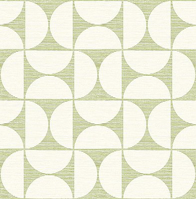 Deedee Green Geometric Faux Grasscloth Wallpaper