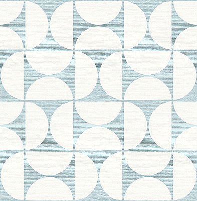 Deedee Light Blue Geometric Faux Grasscloth Wallpaper