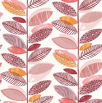 Nyssa Coral Leaves Wallpaper