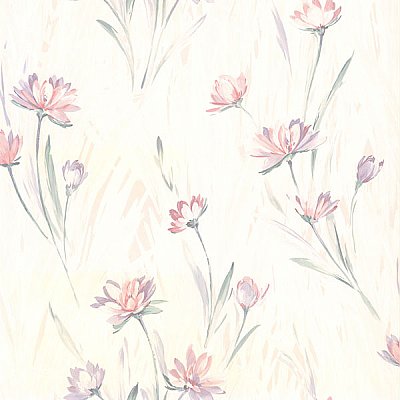 Gloria Eggshell Floral Wallpaper