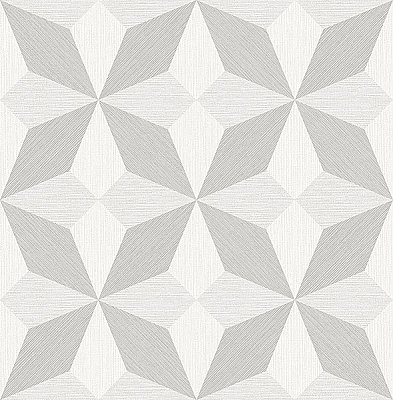 Valiant Off-White Faux Grasscloth Geometric Wallpaper