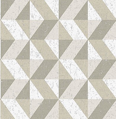 Cerium Neutral Concrete Geometric Wallpaper