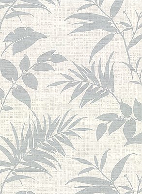 Chandler Off-White Botanical Faux Grasscloth Wallpaper
