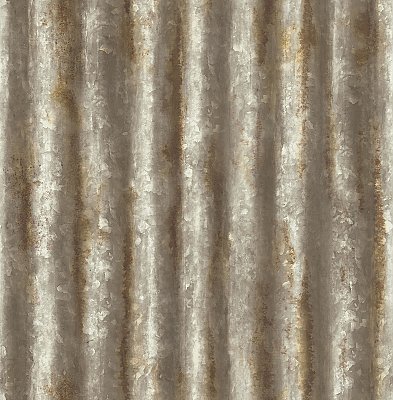 Kirkland Rust Corrugated Metal Wallpaper