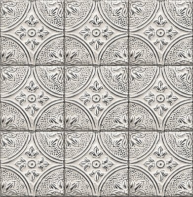 Cornelius White Tin Ceiling Tile Wallpaper