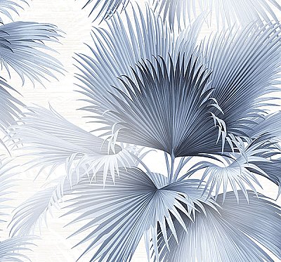 Summer Palm Blue Tropical Wallpaper