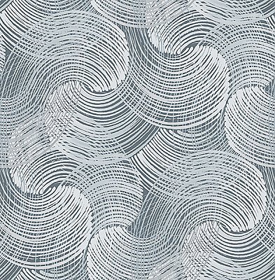 Karson Blue Swirling Geometric Wallpaper