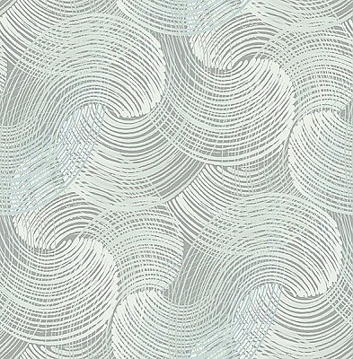 Karson Teal Swirling Geometric Wallpaper