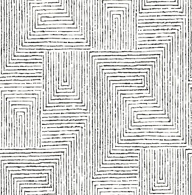 Merritt Black Geometric Wallpaper