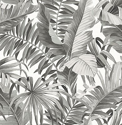Alfresco Grey Tropical Palm Wallpaper