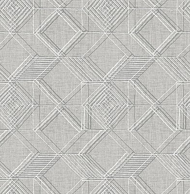 Moki Grey Lattice Geometric Wallpaper