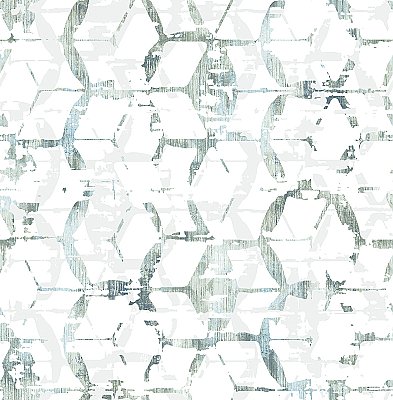 Augustine Slate Distressed Geometric Wallpaper