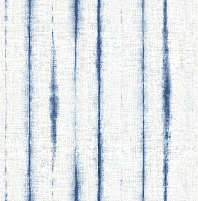 Orleans Blue Shibori Faux Linen Wallpaper