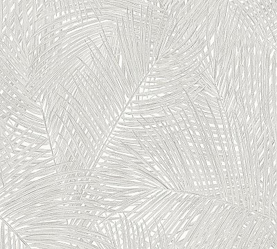 Raina Light Grey Fronds Wallpaper