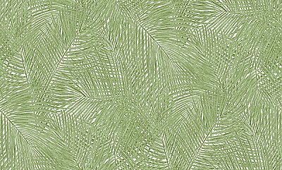 Raina Green Fronds Wallpaper
