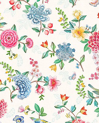 Good Evening White Floral Garden Wallpaper