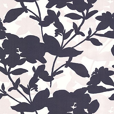 Navy Large Scale Floral Wallpaper