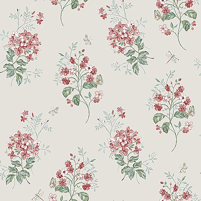 Beverly Red Floral Wallpaper