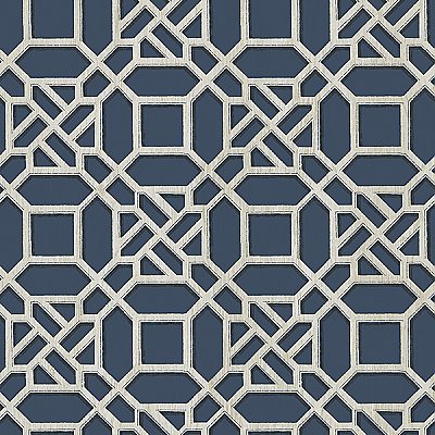 Adlington Blue Geometric Wallpaper