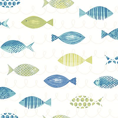 Key West Green Fish Wallpaper