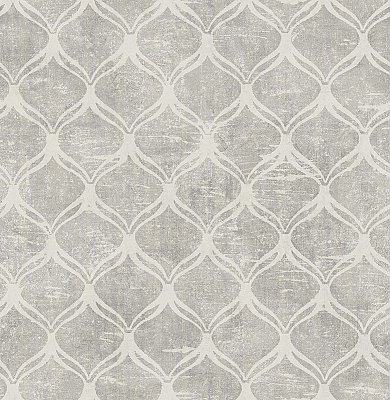 Bowery Silver Ogee Wallpaper