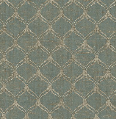 Bowery Teal Ogee Wallpaper