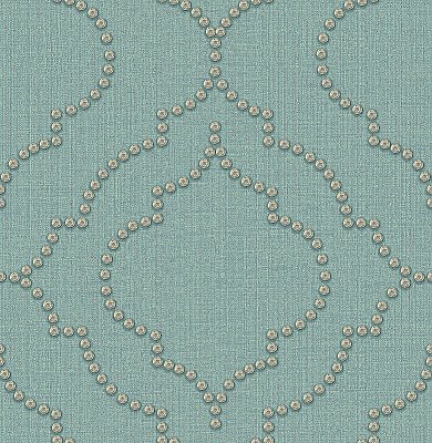 Chelsea Turquoise Quatrefoil Wallpaper
