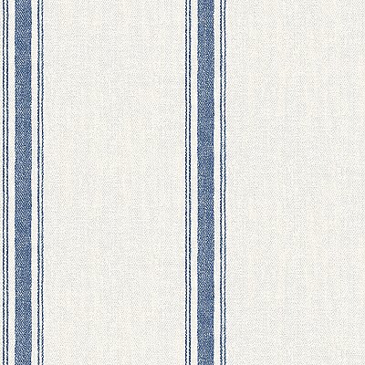 Linette Blue Fabric Stripe Wallpaper