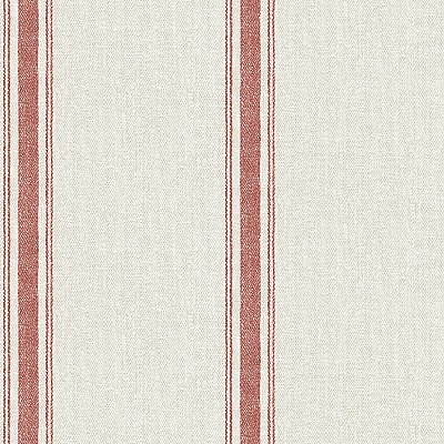 Linette Burnt Sienna Fabric Stripe Wallpaper