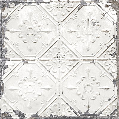 Gallery Off-White Vintage Tin Tile Wallpaper