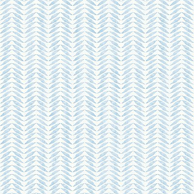 Espalier Sky Blue Chevron Stripe Wallpaper