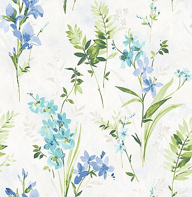 Henrietta Blue Floral Wallpaper