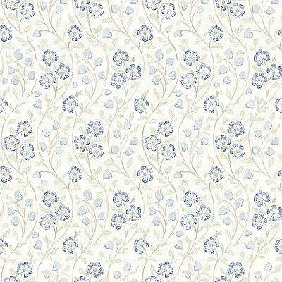Patsy Blue Floral Wallpaper