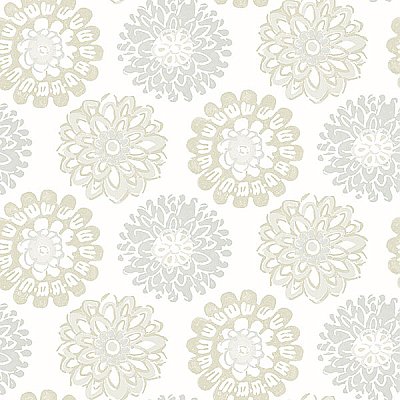 Sunkissed Light Grey Floral Wallpaper