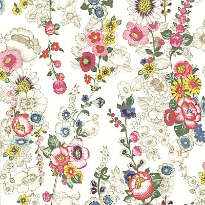 Eivissa Cream Vivid Floral Wallpaper