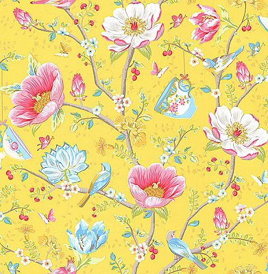 Leizu Yellow Chinese Garden Wallpaper