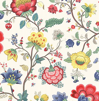 Epona Cream Floral Fantasy Wallpaper