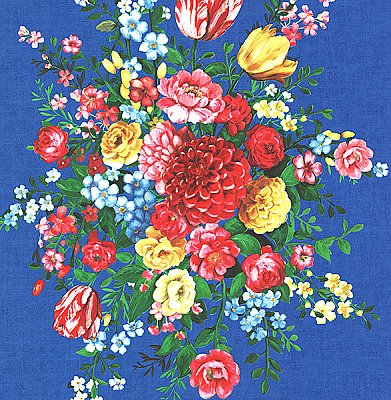 Ayaanle Dark Blue Dutch Painters Floral Wallpaper