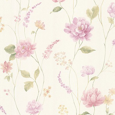 Hanne Purple Floral Pattern Wallpaper