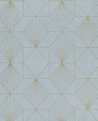 Halcyon Blue Geometric Wallpaper