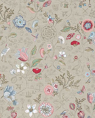 Espen Khaki Floral Wallpaper