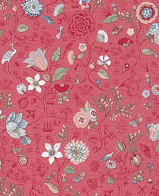 Espen Red Floral Wallpaper