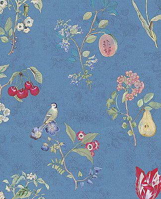 Danique Sky Blue Garden Wallpaper