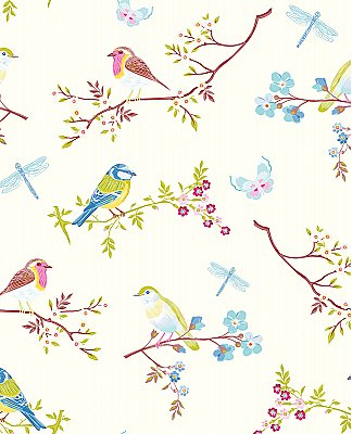 Marit Cream Bird Wallpaper